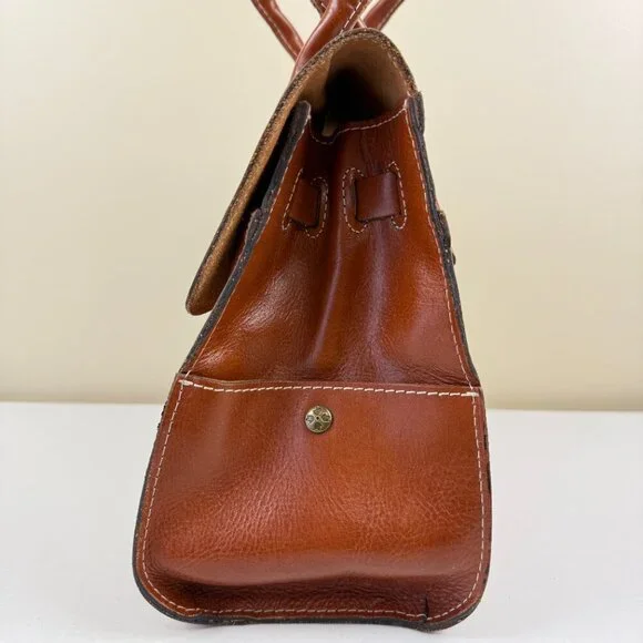 EUC Patricia Nash Vienna Tan/Brown Leather Satchel Bag - Picture 4 of 14